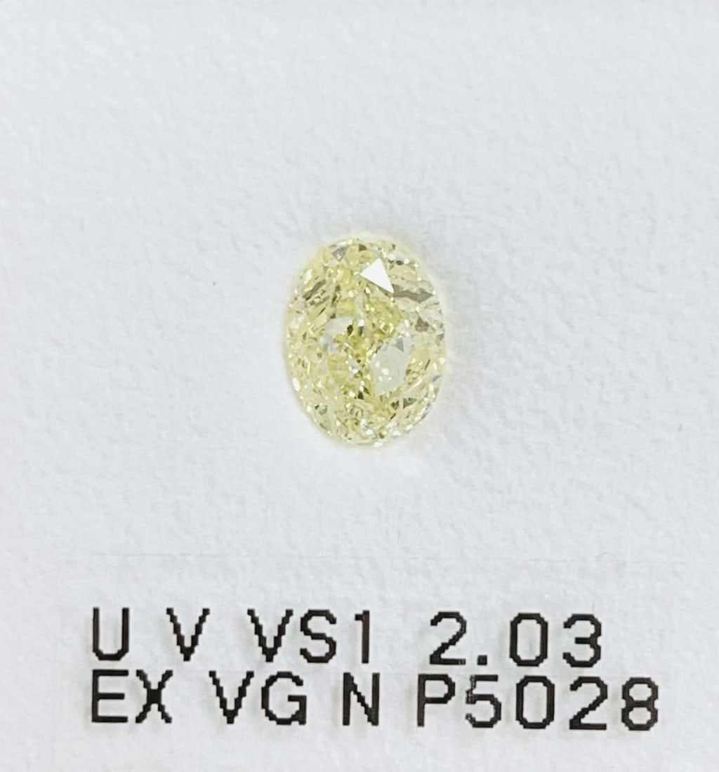 Loose Diamond - OVAL 2.03ct U-V VS1: Loose Diamond - OVAL 2.03ct U-V VS1 Source: Natural Shape: OVAL Carats: 2.03 Color: U-V Certification: GIA Video: