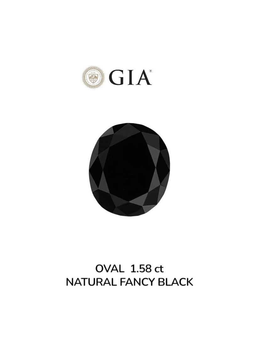 Loose Diamond - OVAL 1.58ct Fancy Black VVS2: Loose Diamond - OVAL 1.58ct Fancy Black VVS2 Source: Natural Shape: OVAL Carats: 1.58 Color: Fancy Black Certification: GIA Video: