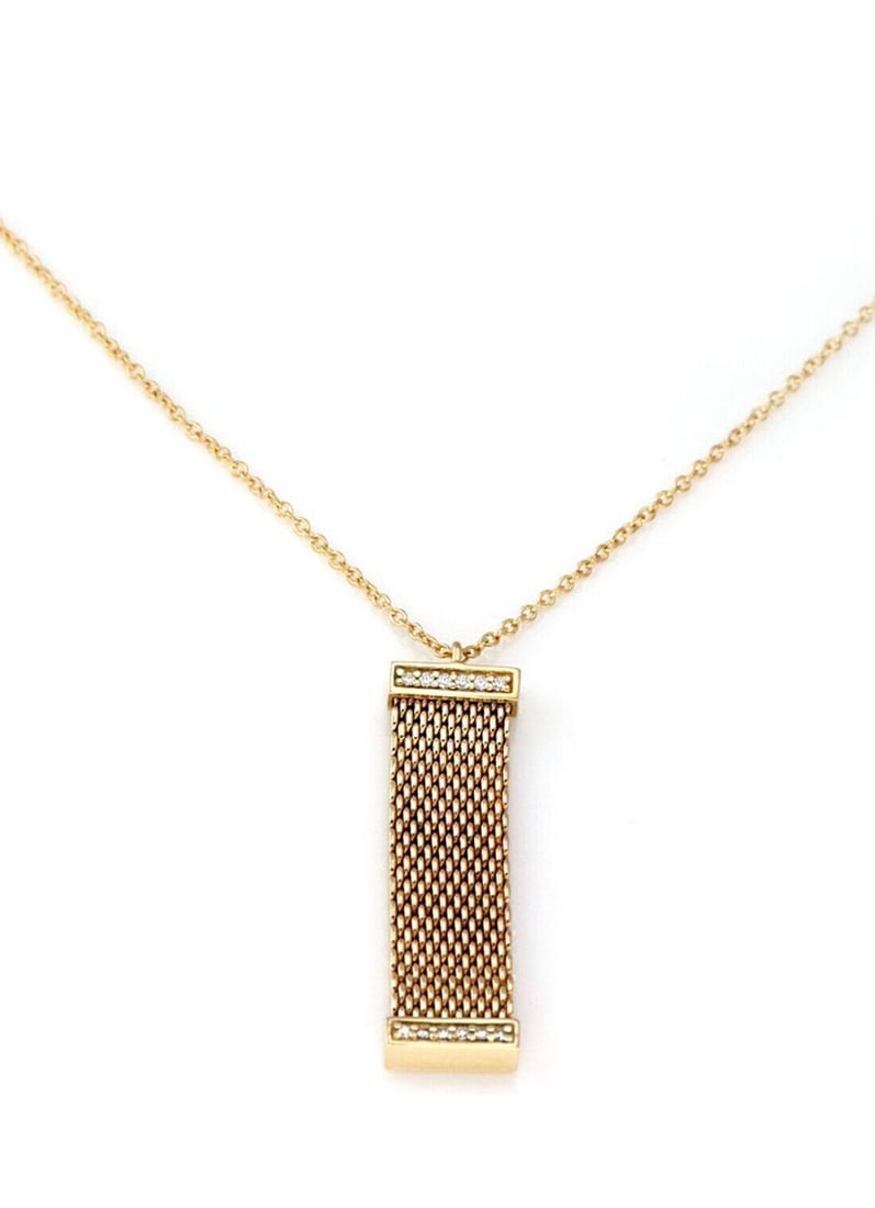 Tiffany & Co. Somerset 18k Yellow Gold Diamond Mesh Pendant Necklace (1 of 5)