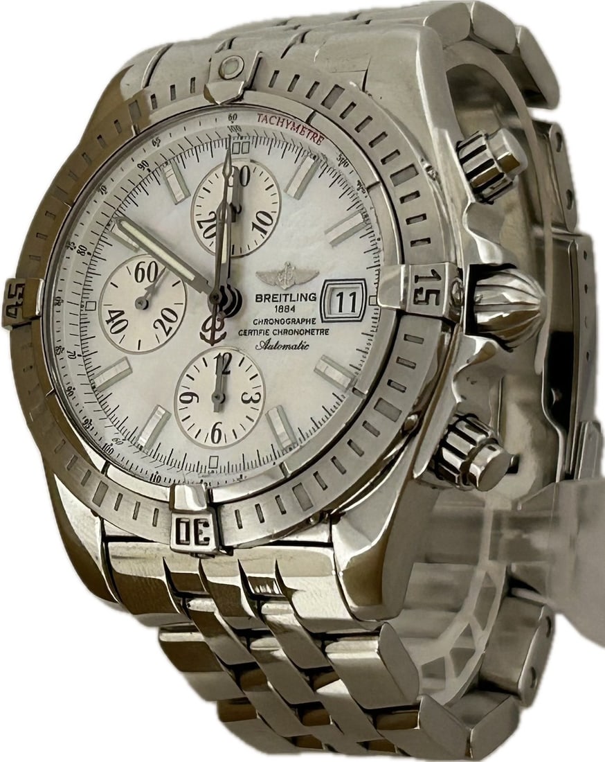 Breitling A13356 Chronomat Evolution mens automatic wristwatch: Breitling A13356 Chronomat Evolution mens automatic wristwatch Breitling Chronomat Evolution men's automatic wristwatch, reference A13356, made in Switzerland. It features a stainless steel case and b