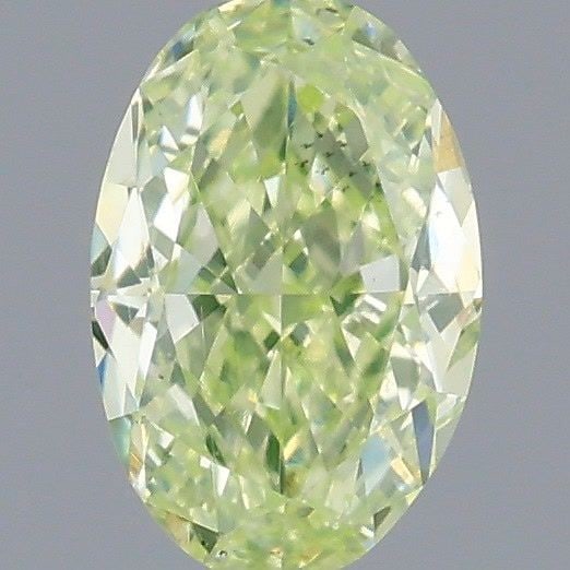 Loose Diamond - OVAL 0.39ct Fancy Light Yellow Green VS2: Loose Diamond - OVAL 0.39ct Fancy Light Yellow Green VS2 Source: Natural Shape: OVAL Carats: 0.39 Color: Fancy Light Yellow Green Certification: GIA Video: