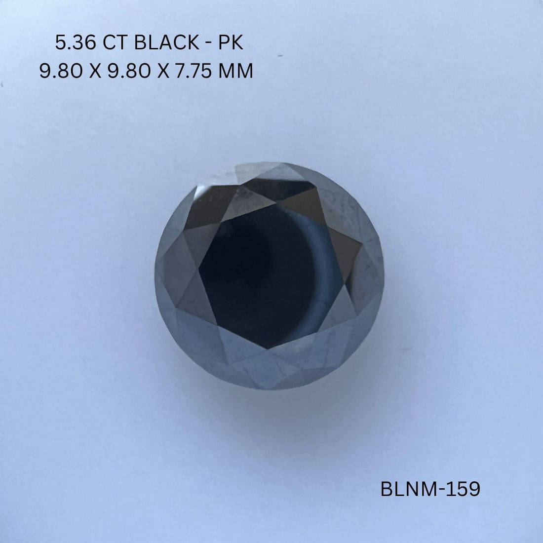Loose Diamond - ROUND 5.36ct Black I1: Loose Diamond - ROUND 5.36ct Black I1 Source: Natural Shape: ROUND Carats: 5.36 Color: Black Certification: NONE The Diamond Depot Guarantee: All items in this auction are guaranteed to be 100% authen