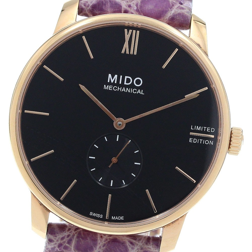 MIDO Baroncelli manual wind men's wristwatch small seconds black dial: MIDO Baroncelli manual wind men's wristwatch small seconds black dial This MIDO Baroncelli Small Seconds men's wristwatch features a black dial and a manual winding movement, housed in a stainless ste