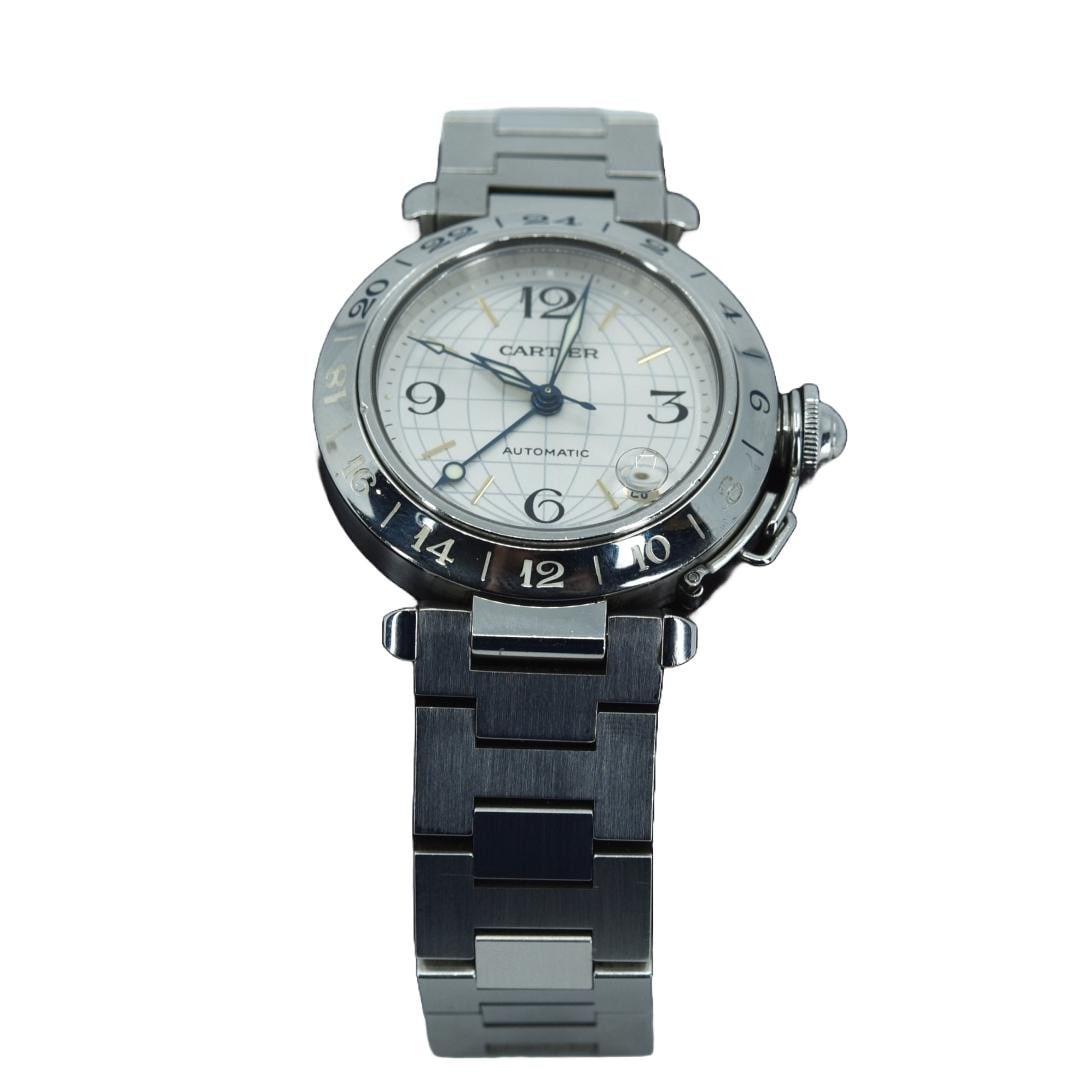 Cartier Pasha C Meridian Automatic 36mm Stainless Steel Wristwatch W31029M7: Cartier Pasha C Meridian Automatic 36mm Stainless Steel Wristwatch W31029M7 Pre-owned Cartier Pasha C Meridian wristwatch with an automatic movement and stainless steel construction. This unisex watch