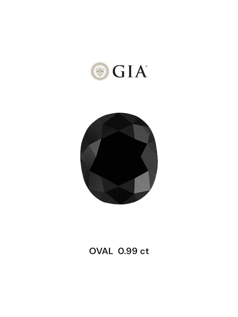 Loose Diamond - OVAL 0.99ct Black: Loose Diamond - OVAL 0.99ct Black Source: Natural Shape: OVAL Carats: 0.99 Color: Black Certification: IGI Video: