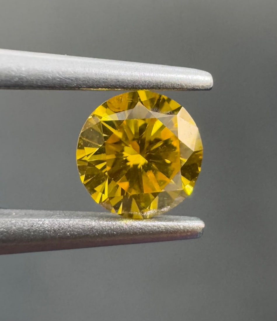 Loose Diamond - ROUND 0.33ct Fancy Vivid Orangey Yellow I1 (1 of 1)