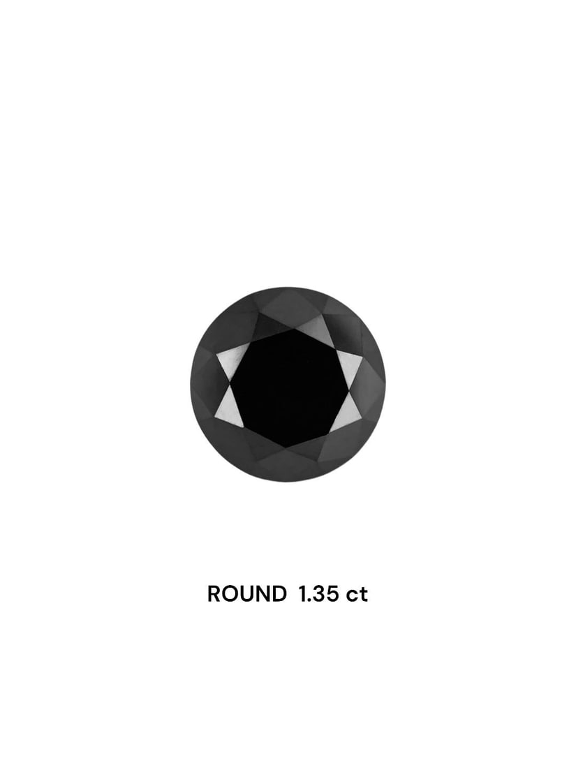Loose Diamond - ROUND 1.35ct Black: Loose Diamond - ROUND 1.35ct Black Source: Natural Shape: ROUND Carats: 1.35 Color: Black Certification: IGI Video: