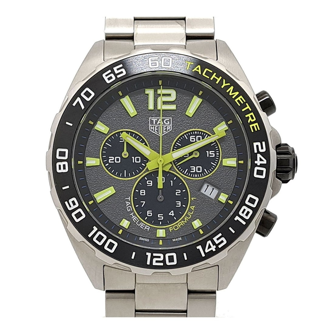 TAG Heuer CAZ101AG.BA0842 Formula 1 Chronograph men's quartz wristwatch: TAG Heuer CAZ101AG.BA0842 Formula 1 Chronograph men's quartz wristwatch Pre-owned TAG Heuer Formula 1 Chronograph men's wristwatch with a quartz movement and gray dial. This model features a stainless