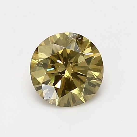 Loose Diamond - ROUND 0.63ct Fancy Deep Brownish Greenish Yellow I1: Loose Diamond - ROUND 0.63ct Fancy Deep Brownish Greenish Yellow I1 Source: Natural Shape: ROUND Carats: 0.63 Color: Fancy Deep Brownish Greenish Yellow Certification: GIA Video: