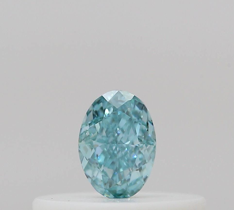 Loose Diamond - OVAL 0.14ct Fancy Vivid Blue Green: Loose Diamond - OVAL 0.14ct Fancy Vivid Blue Green Source: Natural Shape: OVAL Carats: 0.14 Color: Fancy Vivid Blue Green Certification: GIA Video: