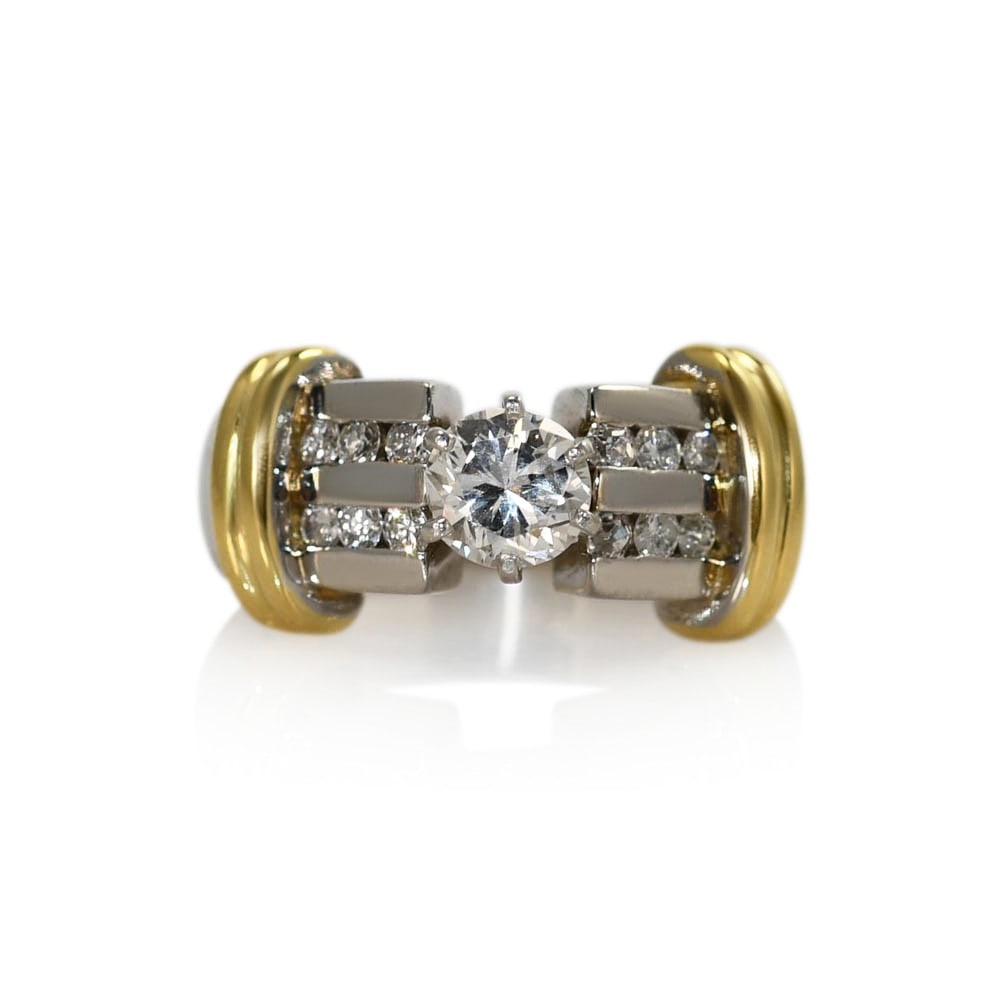 Unbranded 14K Two Tone Diamond Ring 0.55ct Center 0.80 TDW Size 5 (1 of 8)
