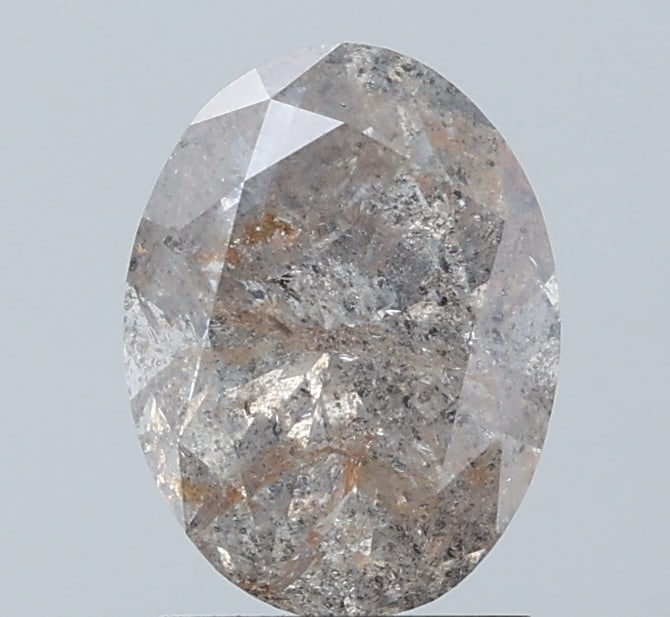 Loose Diamond - OVAL 2.07ct Salt and Pepper I3: Loose Diamond - OVAL 2.07ct Salt and Pepper I3 Source: Natural Shape: OVAL Carats: 2.07 Color: Salt and Pepper Certification: NONE Video: