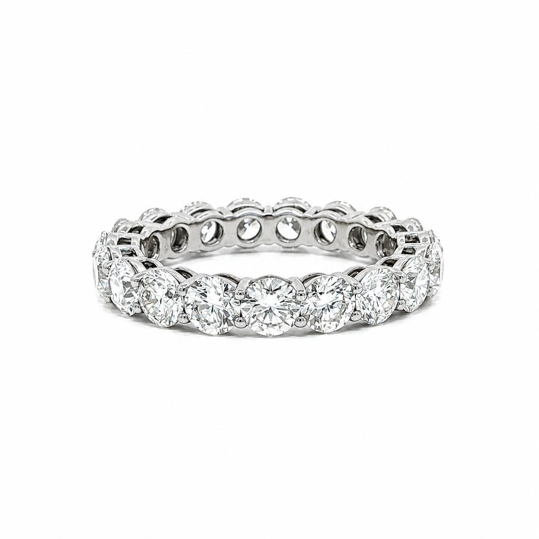 Platinum Diamond Eternity Band Ring 3.94ctw Size 7.5 (1 of 10)