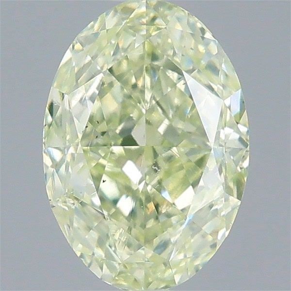 Loose Diamond - OVAL 1.03ct Fancy Light Yellow Green SI1: Loose Diamond - OVAL 1.03ct Fancy Light Yellow Green SI1 Source: Natural Shape: OVAL Carats: 1.03 Color: Fancy Light Yellow Green Certification: GIA Video: