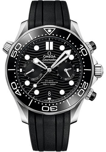 Omega 210.32.44.51.01.001 Seamaster Diver 300M mens watch black dial: Omega 210.32.44.51.01.001 Seamaster Diver 300M mens watch black dial Omega Seamaster Diver 300M wristwatch featuring a black dial, rotating bezel, and rubber strap. This men's watch is identified by r