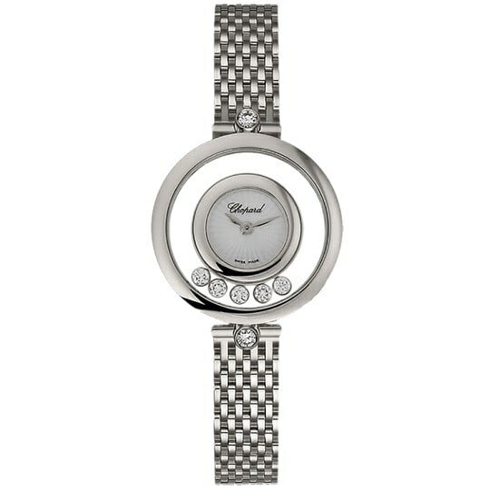Chopard Happy Diamonds 18K White Gold Quartz Ladies Wristwatch: Chopard Happy Diamonds 18K White Gold Quartz Ladies Wristwatch Pre-owned Chopard women's wristwatch from Switzerland, featuring a quartz movement and a refined design in 18K white gold. The watch is s