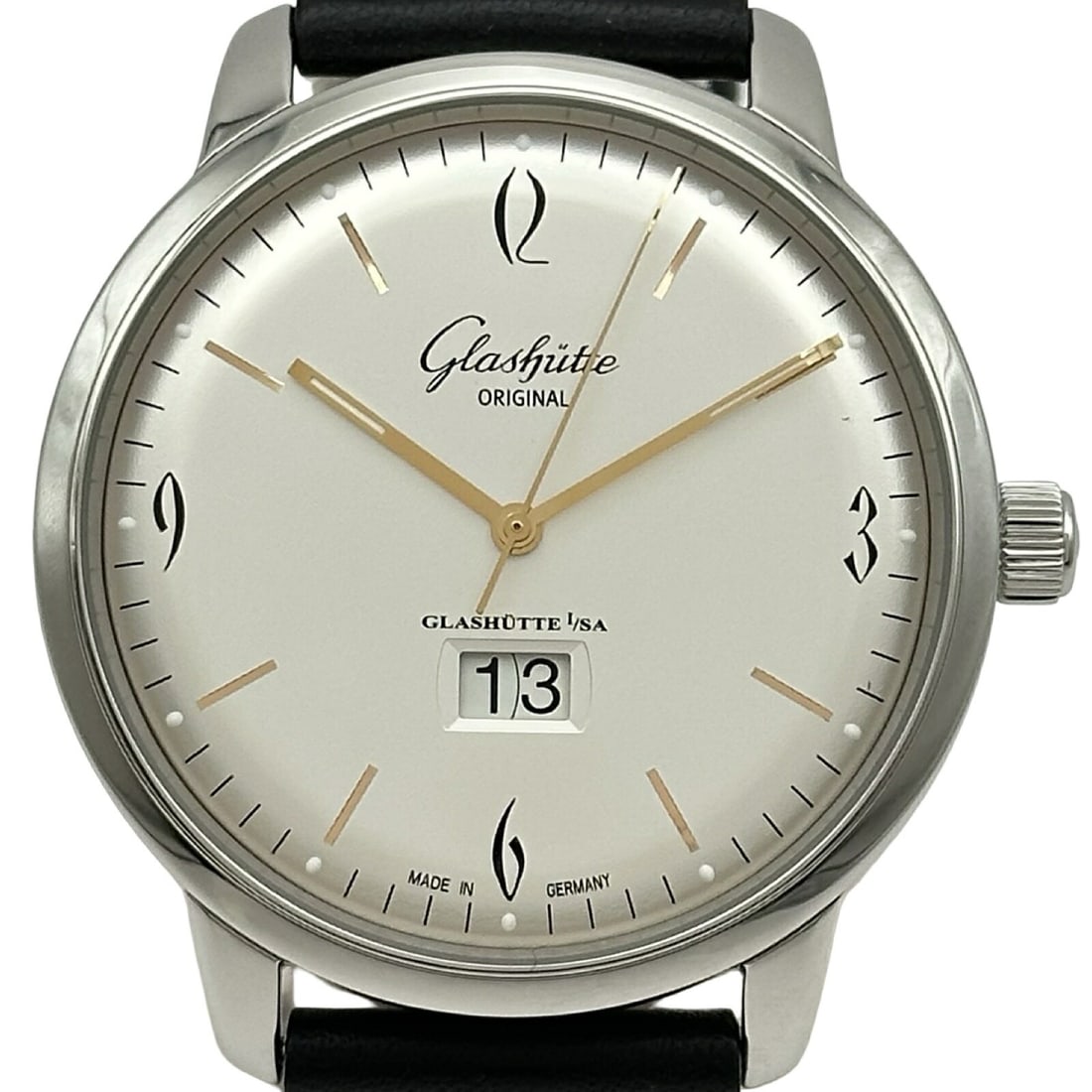 Glashutte Original 2-39-47-01-02-04 men's automatic wristwatch: Glashutte Original 2-39-47-01-02-04 men's automatic wristwatch Glashutte Original Senator Sixties Panorama Date men's wristwatch, model 2-39-47-01-02-04, made in Germany. It features a stainless steel