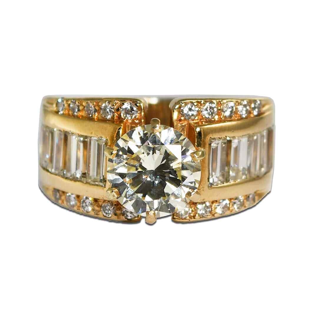 GIA Certified 14K Yellow Gold Estate Diamond Engagement Ring Size 6.5 (1 of 8)