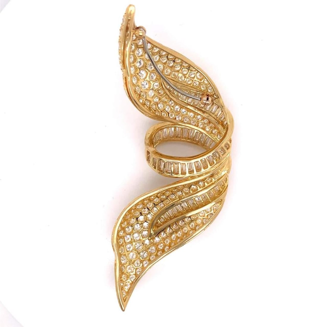 20.15 Ct Diamond Brooch 18K Yellow Gold E-F VVS-VS Quality (1 of 3)