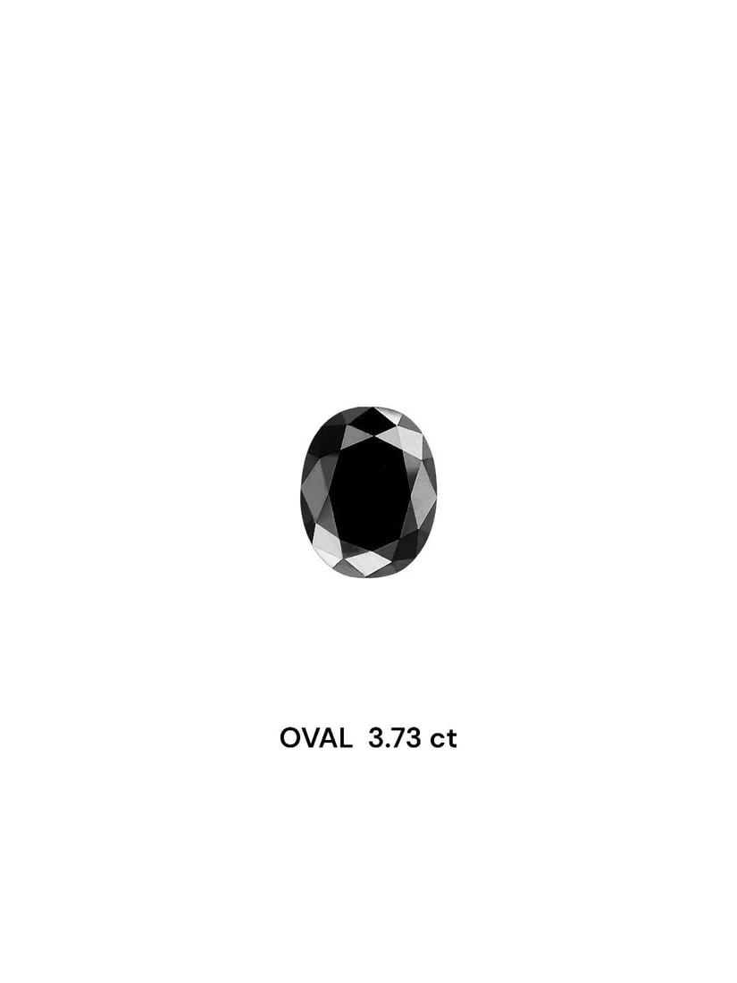 Loose Diamond - OVAL 3.73ct Black: Loose Diamond - OVAL 3.73ct Black Source: Natural Shape: OVAL Carats: 3.73 Color: Black Certification: IGI Video: