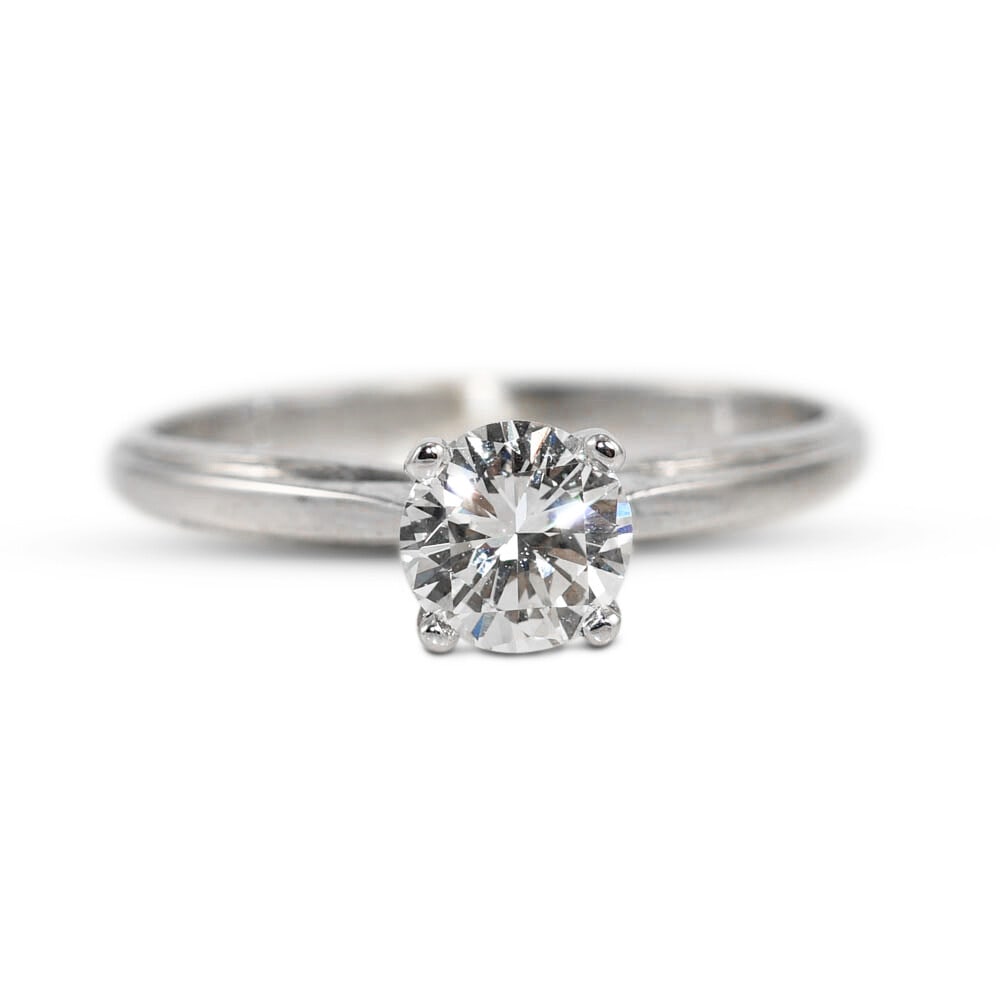 Vintage 18K White Gold Solitaire Diamond Ring Size 5.75 (1 of 7)