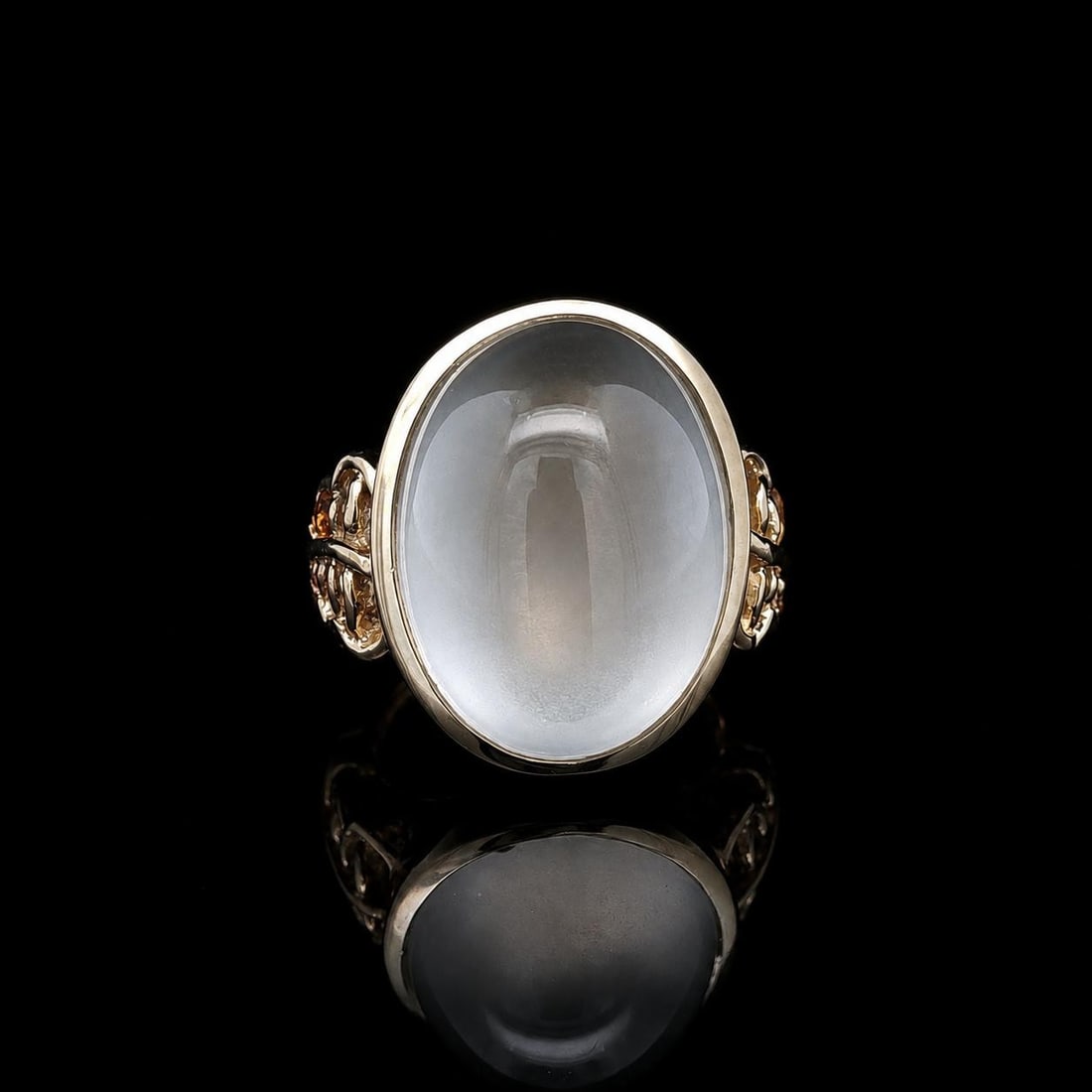 Unbranded 14k Yellow Gold Moonstone Cocktail Ring Oval Cabochon Bezel Set (1 of 17)