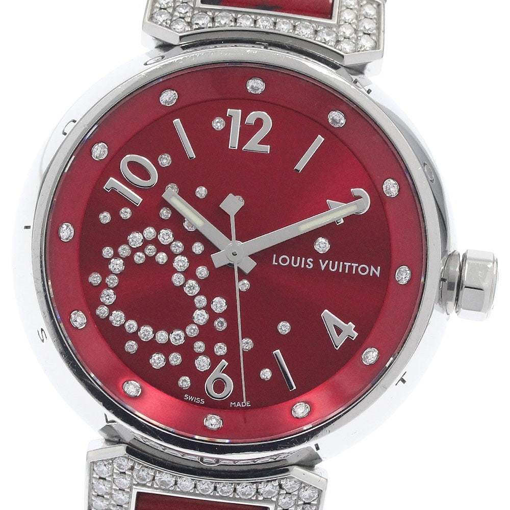 Louis Vuitton Tambour Fiji Heart Diamond Heart Q131Z Ladies Quartz Watch: Louis Vuitton Tambour Fiji Heart Diamond Heart Q131Z Ladies Quartz Watch Louis Vuitton Tambour Fiji Heart Diamond Heart women's quartz wristwatch, reference Q131Z, made in Switzerland. It features a s