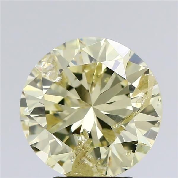Loose Diamond - ROUND 3.27ct Fancy Light Yellow I3: Loose Diamond - ROUND 3.27ct Fancy Light Yellow I3 Source: Natural Shape: ROUND Carats: 3.27 Color: Fancy Light Yellow Certification: GIA Video: