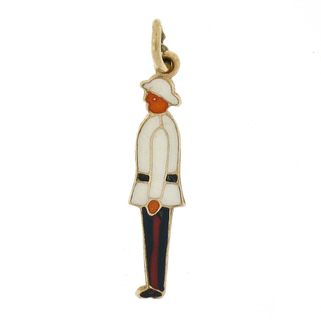 9K Yellow Gold Enamel Soldier Charm Pendant by Nassau (1 of 2)