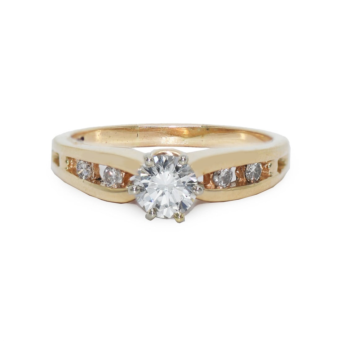 14K Yellow Gold Solitaire Diamond Ring Size 7 SI1: 14K Yellow Gold Solitaire Diamond Ring Size 7 SI1 This 14K yellow gold diamond ring features a round brilliant cut center diamond weighing 0.45 carats, with SI1 clarity and H-I color. The ring is acce