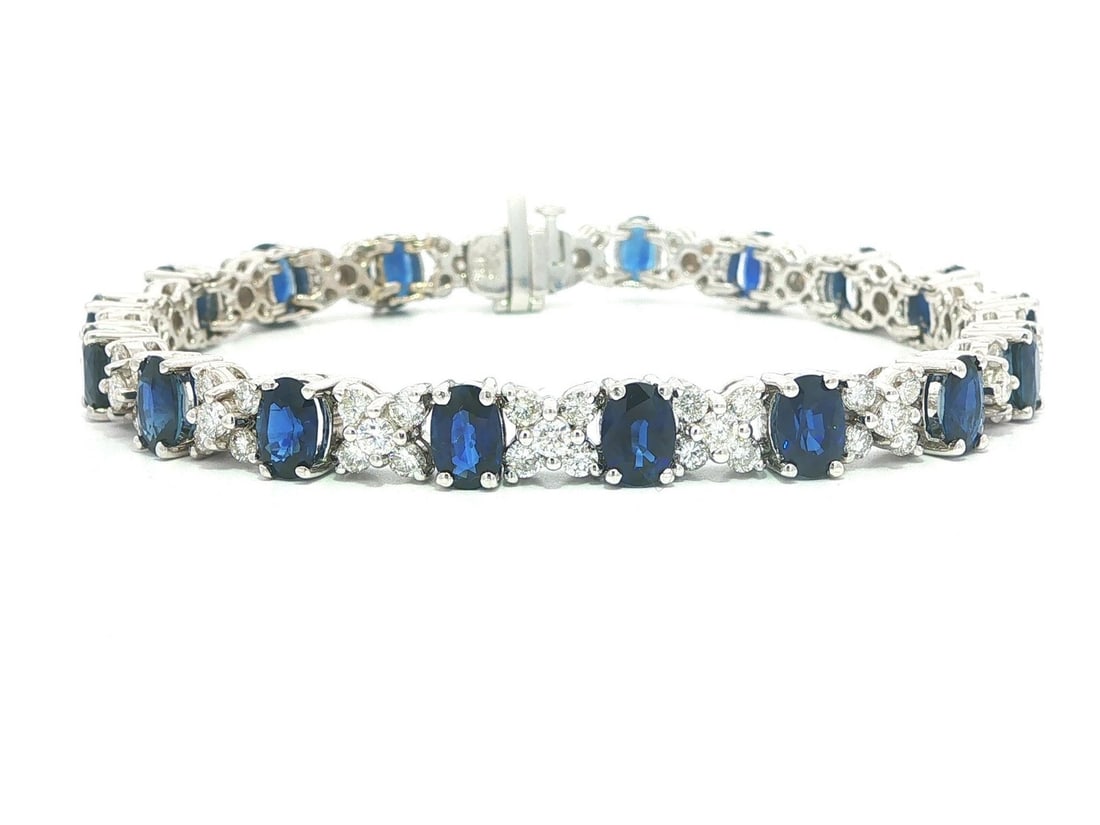 Craig Drake XO Bracelet 18k White Gold Sapphire Diamond 6.5 in (1 of 12)