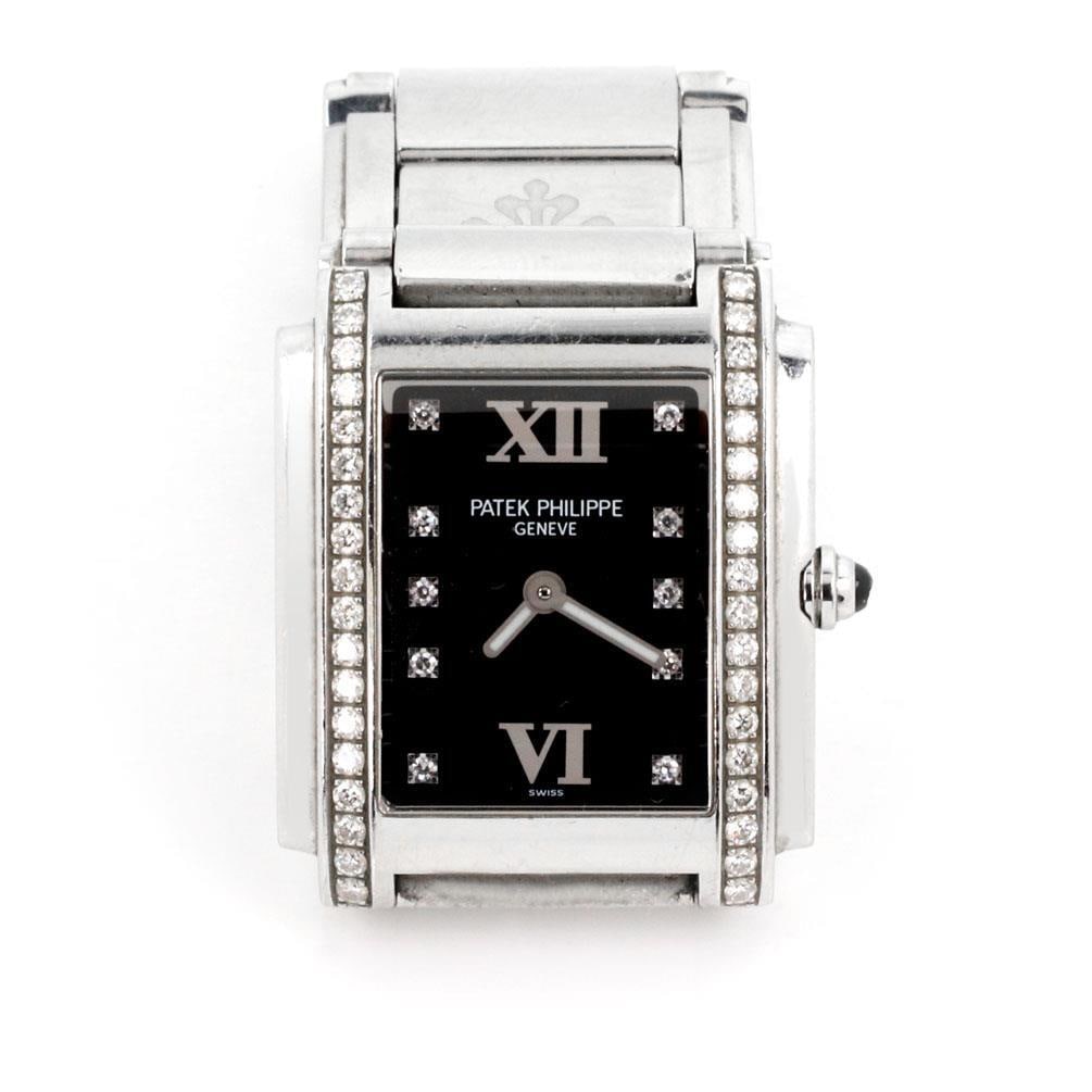 Patek Philippe Twenty-4 Diamond Ladies Quartz Watch Stainless Steel: Patek Philippe Twenty-4 Diamond Ladies Quartz Watch Stainless Steel Discover the elegance of the Patek Philippe Twenty-4 Diamond Rectangular Ladies Quartz Watch, a stunning timepiece that exemplifies 