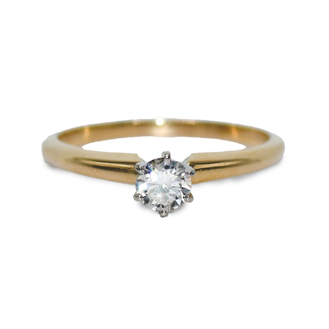14K Yellow Gold 0.30ct Diamond Solitaire Ring Size 8.25 (1 of 8)