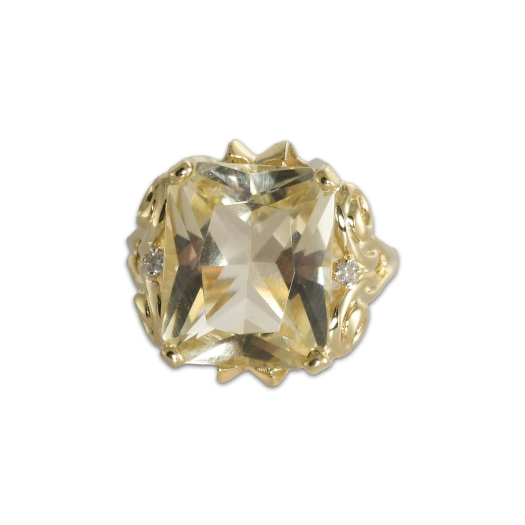 Unbranded 14K Yellow Gold Cocktail Ring with Natural Golden Beryl 6.6g: Unbranded 14K Yellow Gold Cocktail Ring with Natural Golden Beryl 6.6g Pre-owned ladies' 14k yellow gold cocktail ring set with one natural golden beryl. The pale yellow stone has mixed facets, and th