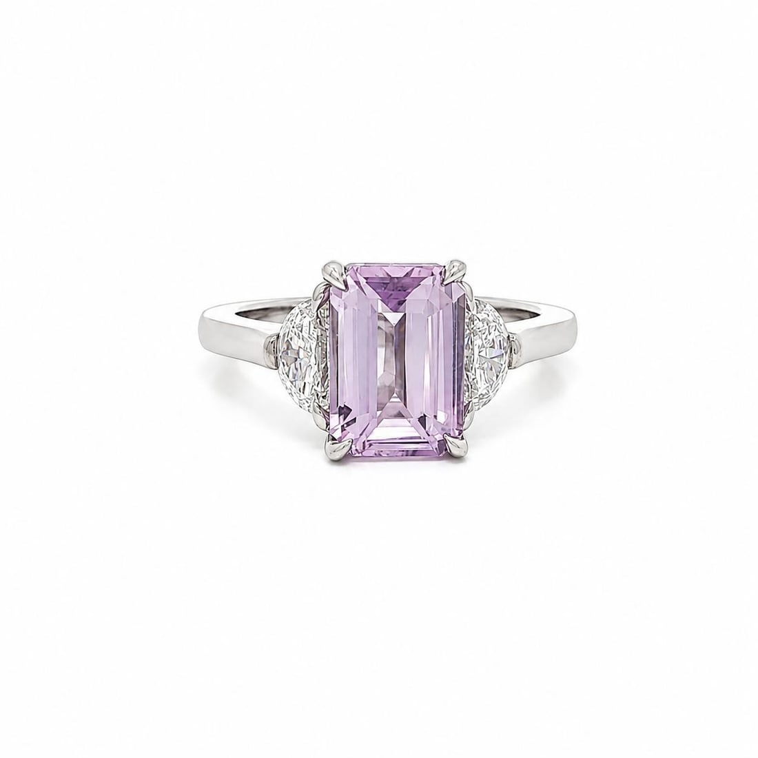 Platinum Cocktail Ring 3.62ct Ceylon Pink Sapphire with GIA Half Moon Diamonds (1 of 14)