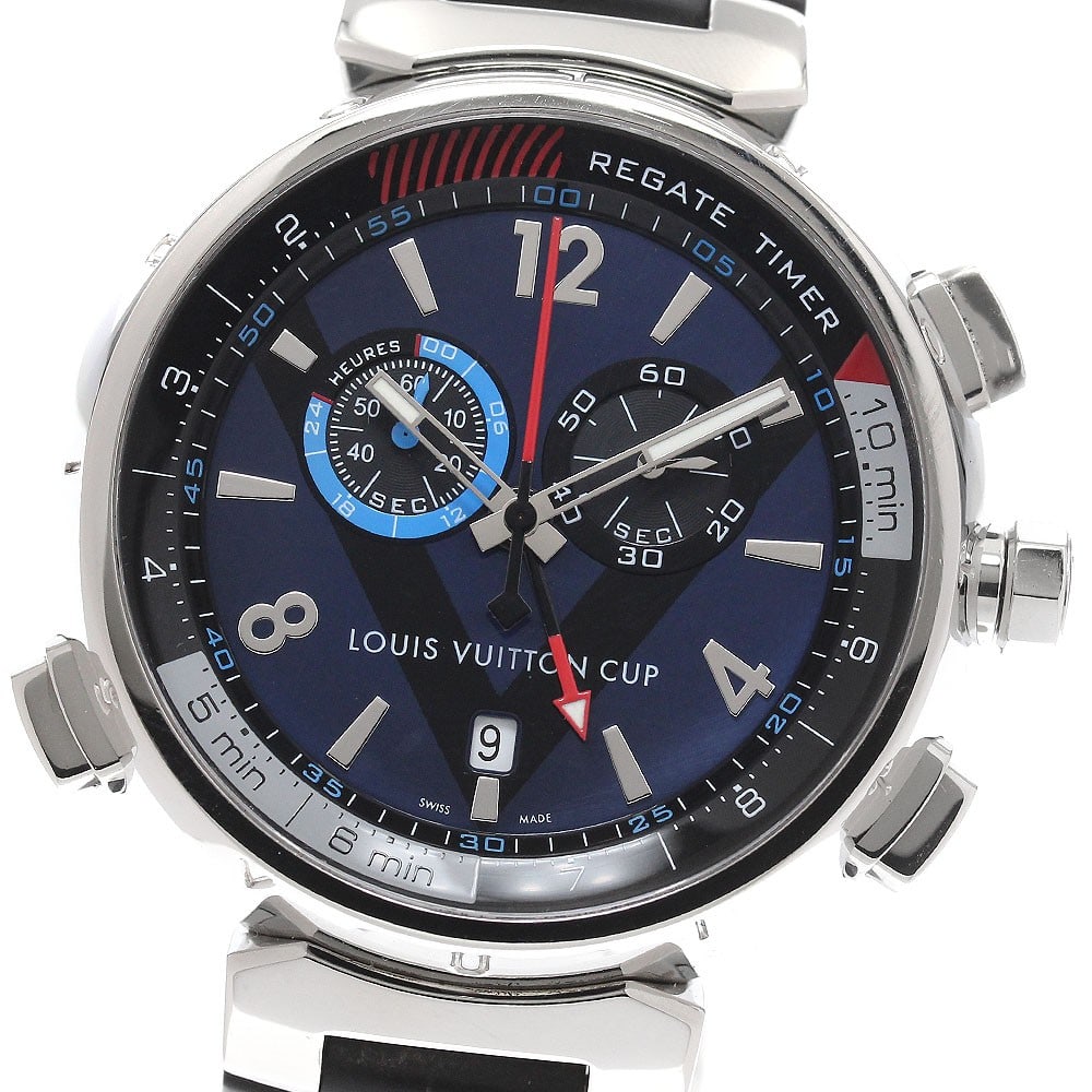Louis Vuitton Tambour Regatta Q102D mens quartz chronograph alarm watch (1 of 6)