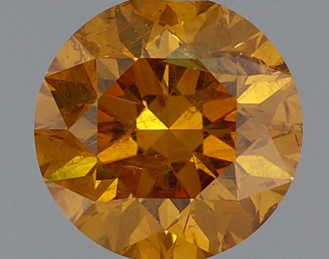 Loose Diamond - ROUND 1.04ct Fancy Deep Orange Yellow I2: Loose Diamond - ROUND 1.04ct Fancy Deep Orange Yellow I2 Source: Natural Shape: ROUND Carats: 1.04 Color: Fancy Deep Orange Yellow Certification: GIA Video: