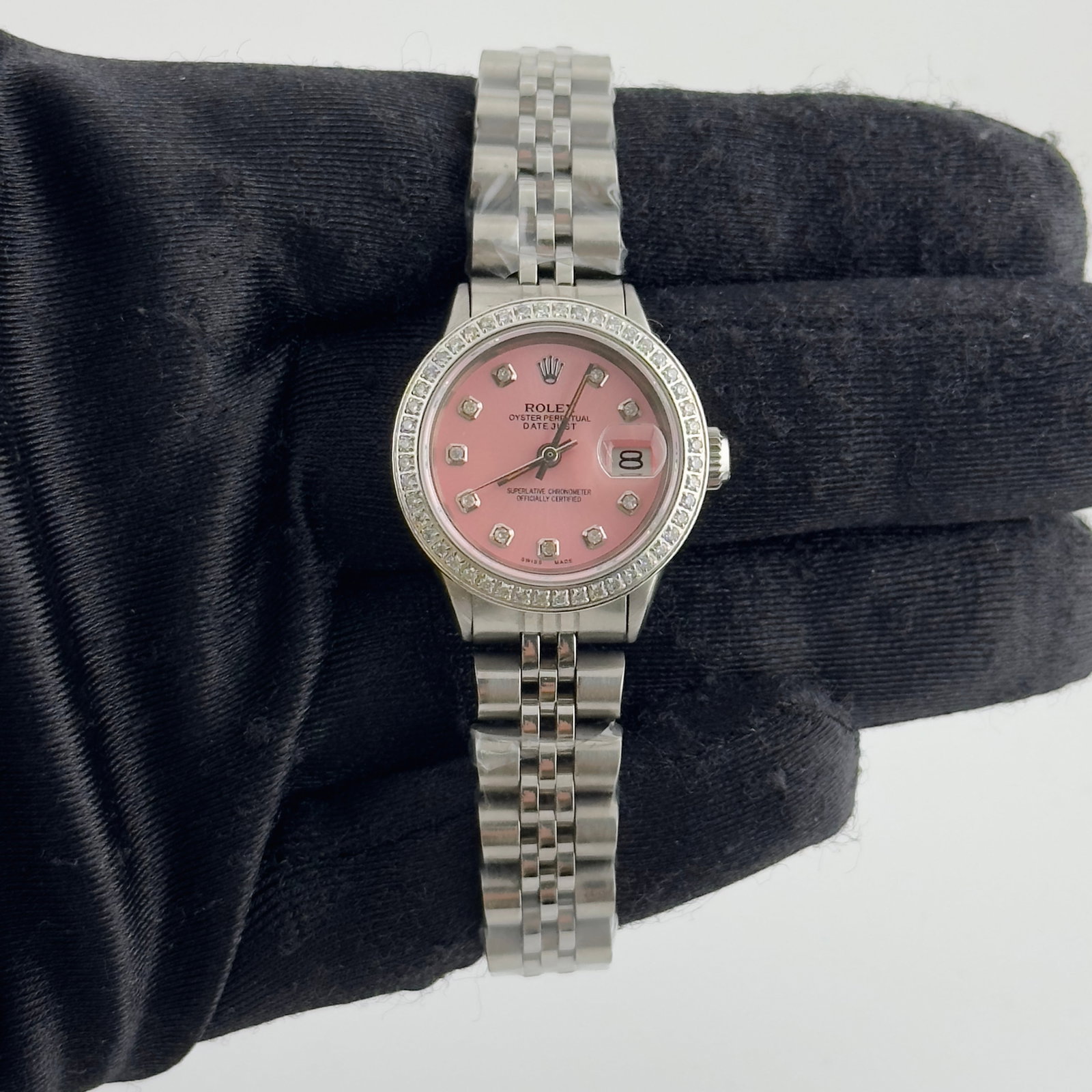 Ladies Rolex Datejust Ref. 6519 Pink Diamond Dial aftermarket Jubilee Bracelet (1 of 3)