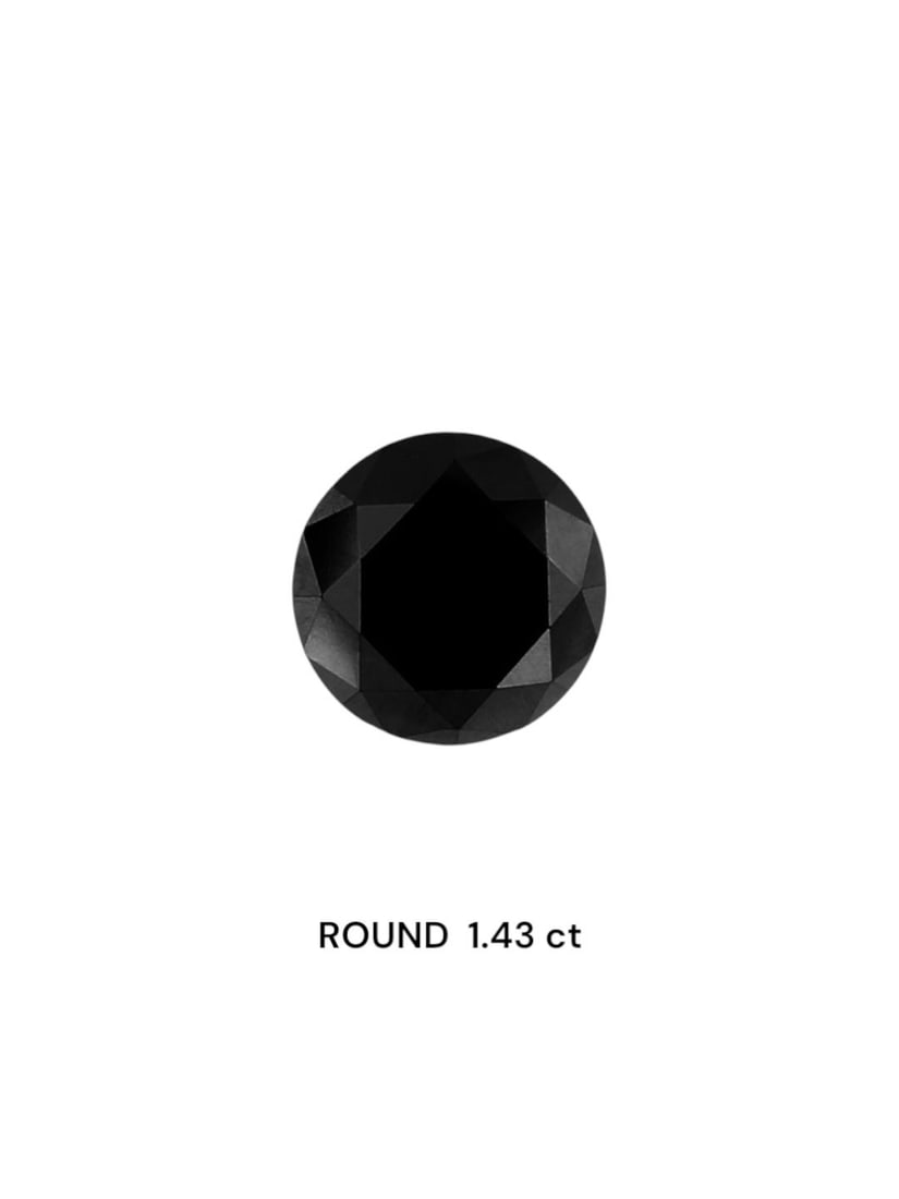 Loose Diamond - ROUND 1.43ct Black: Loose Diamond - ROUND 1.43ct Black Source: Natural Shape: ROUND Carats: 1.43 Color: Black Certification: IGI Video: