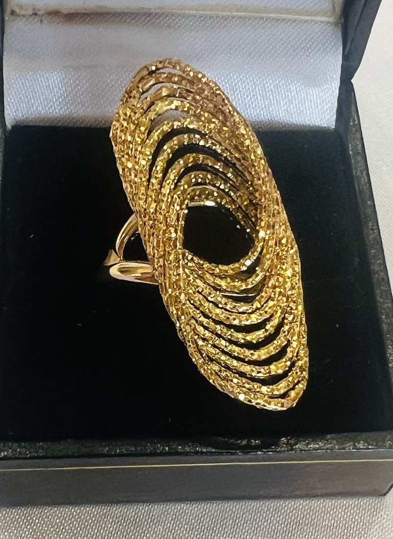 Arezzo 14k Yellow Gold Ring Italy Size 8.25 No Stone (1 of 5)