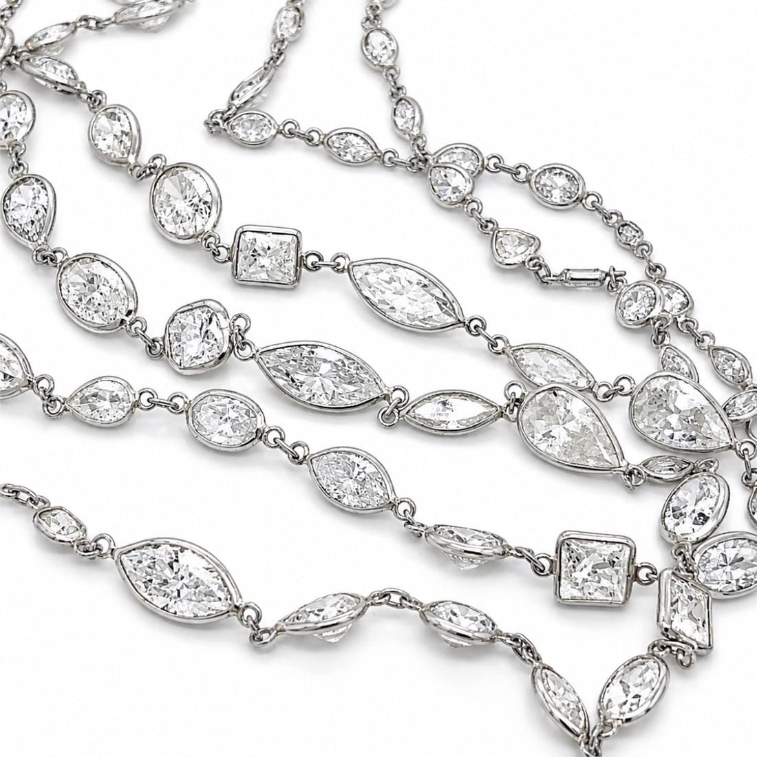 Platinum Diamond by the Yard Necklace 40.50 Ct 32 Inch (1 of 5)