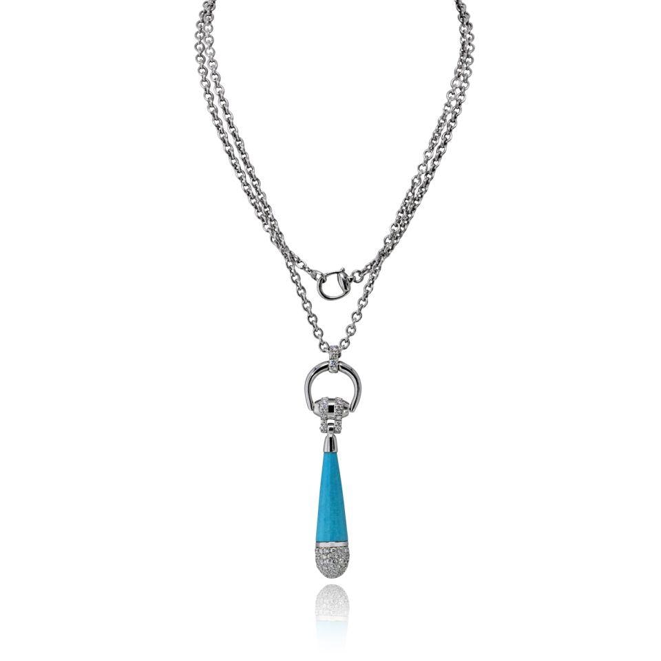 Gucci 18K White Gold Necklace: Gucci 18K White Gold Necklace Pre-owned Gucci necklace crafted in 18K white gold. Specifications Type: Necklace Brand: Gucci Metal: 18K white gold Weight: 32.4 grams Condition: Pre-owned The Diamond D