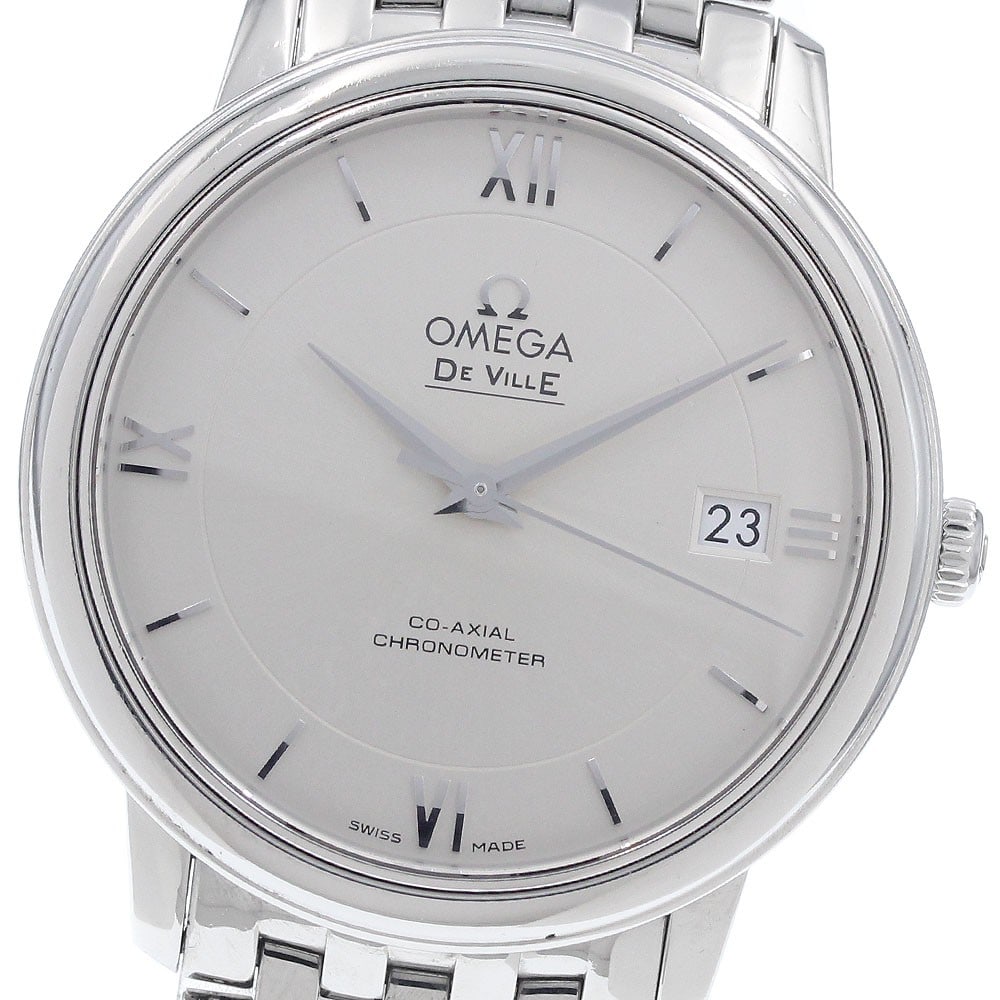 OMEGA De Ville Prestige 424.10.37.20.02.001 Automatic Date Mens Watch: OMEGA De Ville Prestige 424.10.37.20.02.001 Automatic Date Mens Watch Pre-owned Omega De Ville Prestige automatic wristwatch with date display. This men's watch features a silver dial and stainless st