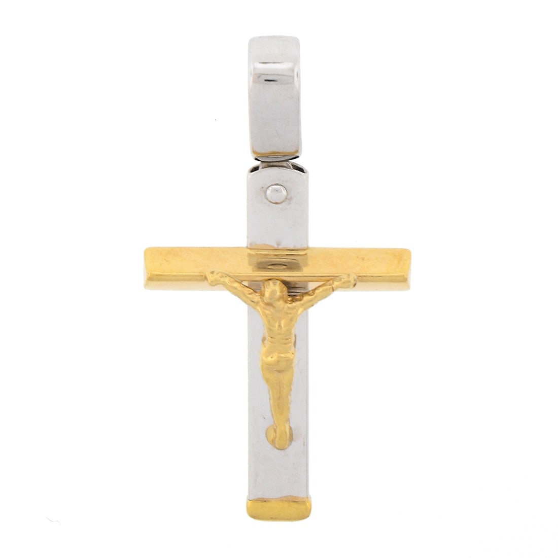 Unbranded 18k Two Tone Gold Crucifix Cross Charm Pendant (1 of 4)