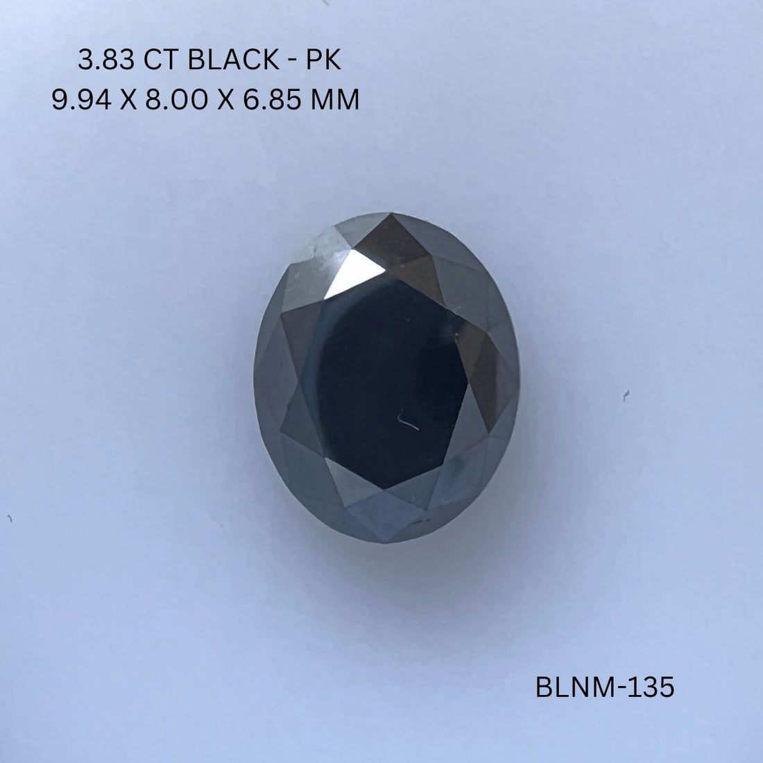 Loose Diamond - OVAL 3.83ct Black I1: Loose Diamond - OVAL 3.83ct Black I1 Source: Natural Shape: OVAL Carats: 3.83 Color: Black Certification: NONE The Diamond Depot Guarantee: All items in this auction are guaranteed to be 100% authenti