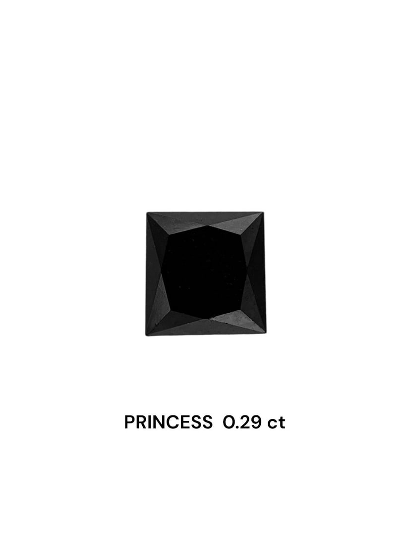 Loose Diamond - PRINCESS 0.29ct Fancy Black VVS2: Loose Diamond - PRINCESS 0.29ct Fancy Black VVS2 Source: Natural Shape: PRINCESS Carats: 0.29 Color: Fancy Black Certification: NONE Video: