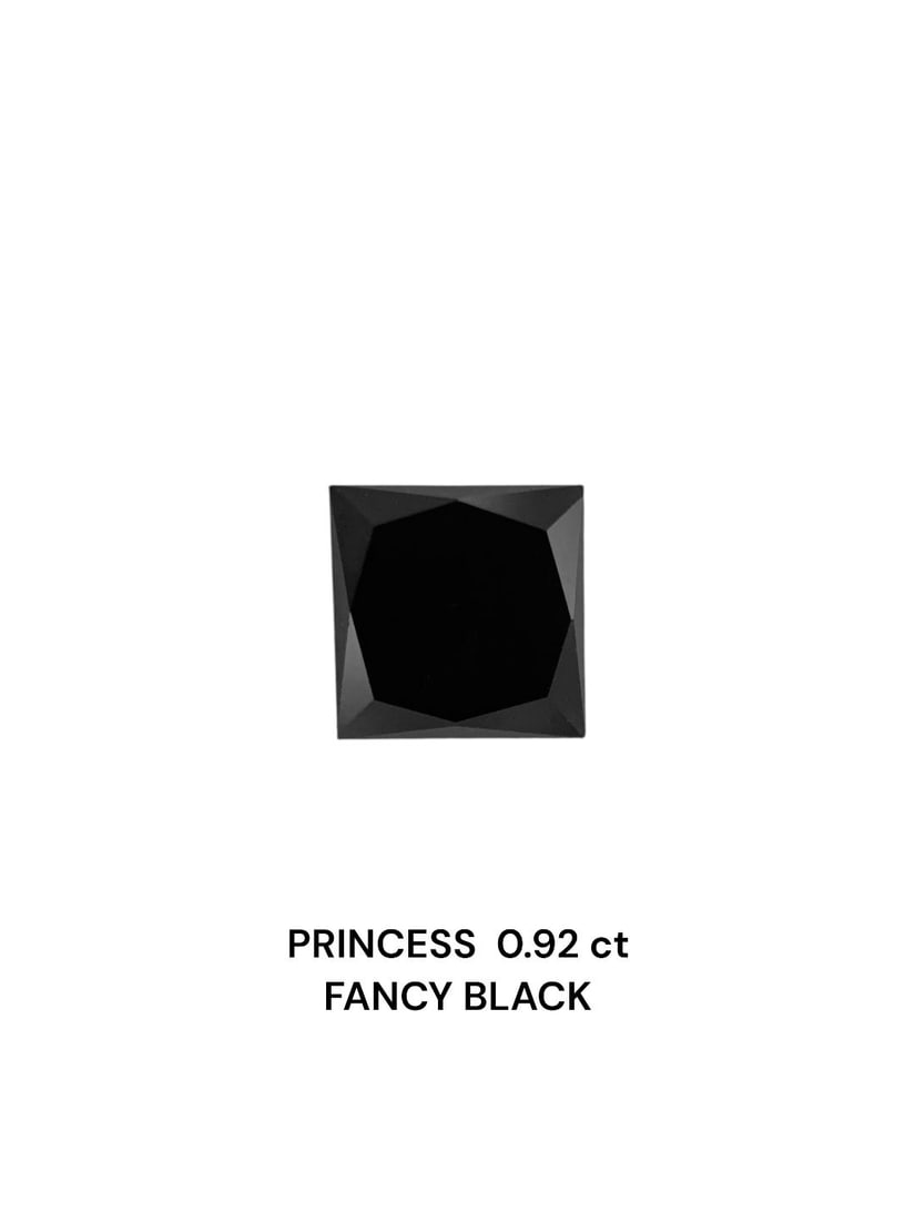 Loose Diamond - PRINCESS 0.92ct Fancy Black VVS2: Loose Diamond - PRINCESS 0.92ct Fancy Black VVS2 Source: Natural Shape: PRINCESS Carats: 0.92 Color: Fancy Black Certification: NONE Video: