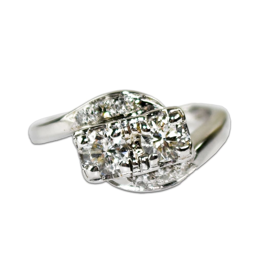 Vintage 13K White Gold Solitaire Diamond Ring Size 5.5 (1 of 7)