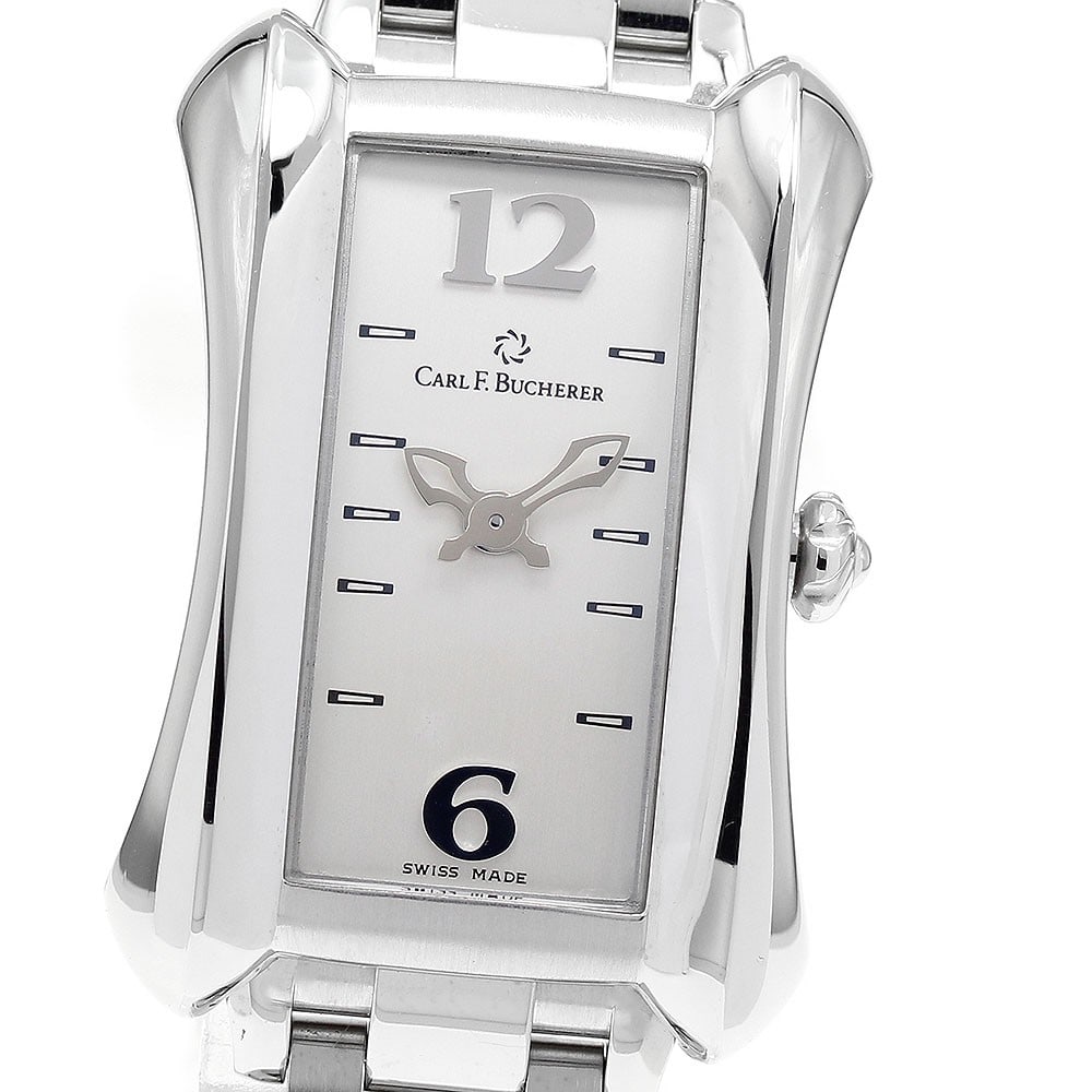 Carl F. Bucherer Alacria Quartz Ladies Stainless Steel Watch: Carl F. Bucherer Alacria Quartz Ladies Stainless Steel Watch This Carl F. Bucherer Alacria women's wristwatch features a stainless steel case and band with a silver dial. Powered by a quartz movement,