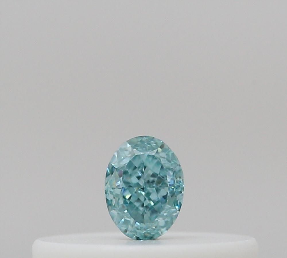Loose Diamond - OVAL 0.07ct Fancy Intense Blue Green: Loose Diamond - OVAL 0.07ct Fancy Intense Blue Green Source: Natural Shape: OVAL Carats: 0.07 Color: Fancy Intense Blue Green Certification: GIA The Diamond Depot Guarantee: All items in this auction 